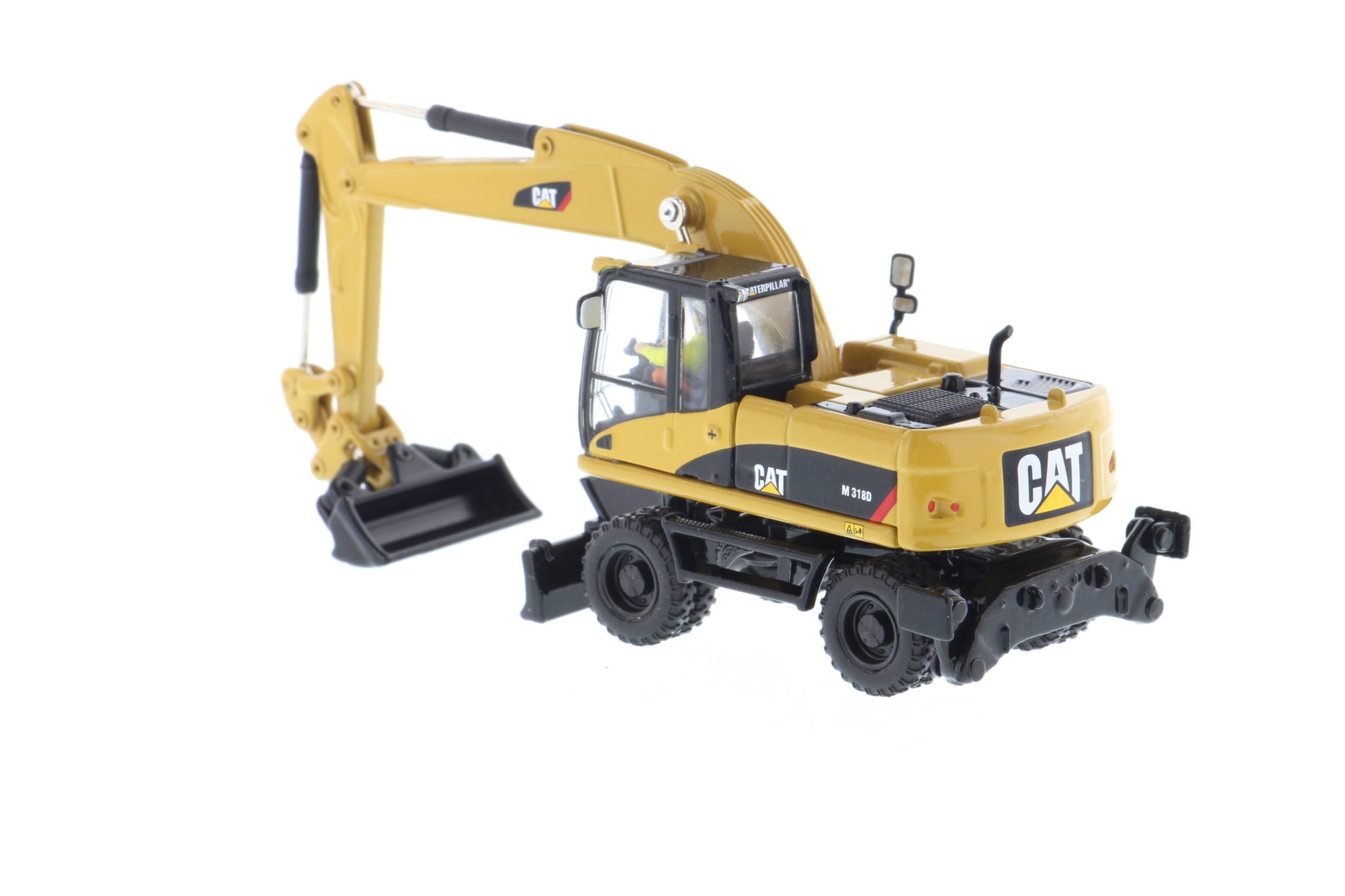 CAT M318D Wheeled Excavator cab detail