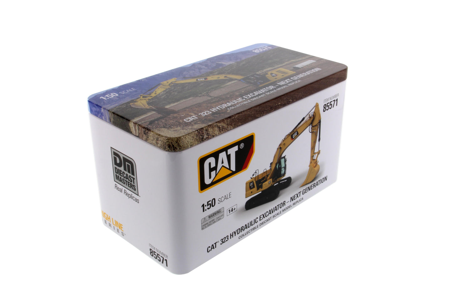 CAT 323 High Line Series tin packaging