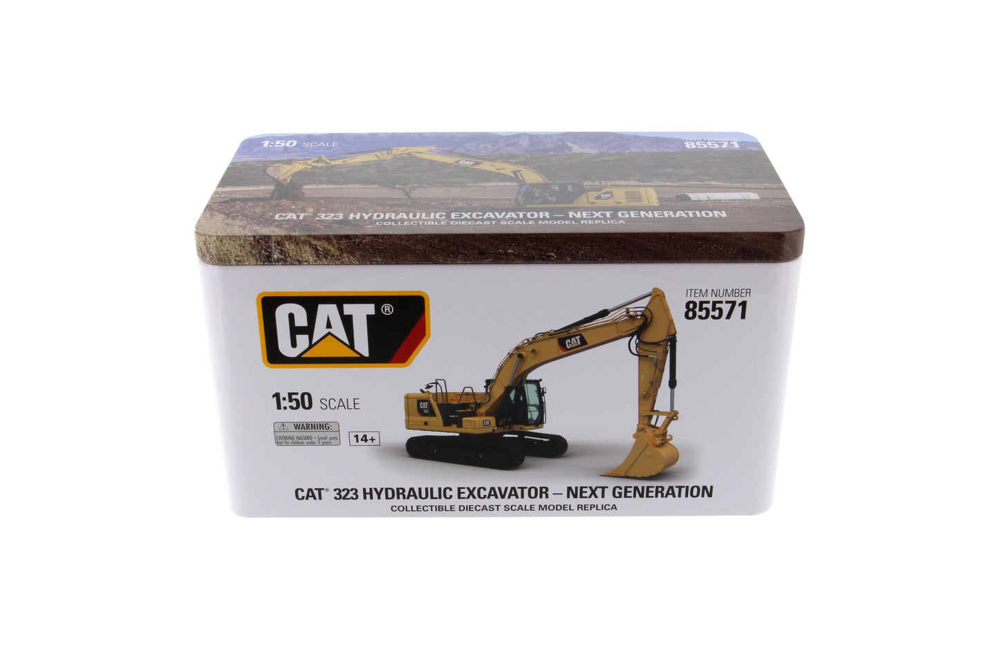 CAT 323 tin packaging detail