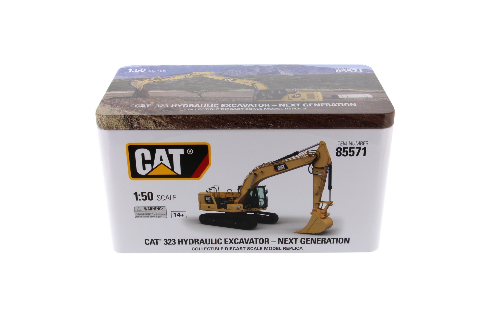 CAT 323 tin packaging detail