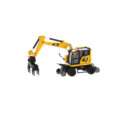 CAT M323F Railroad Excavator Safety Yellow HO 1:87 die cast model