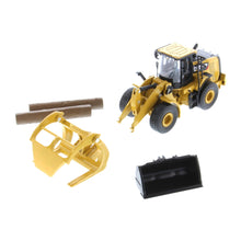 CAT 950M Wheel Loader with Log Forks 1:64 die cast model