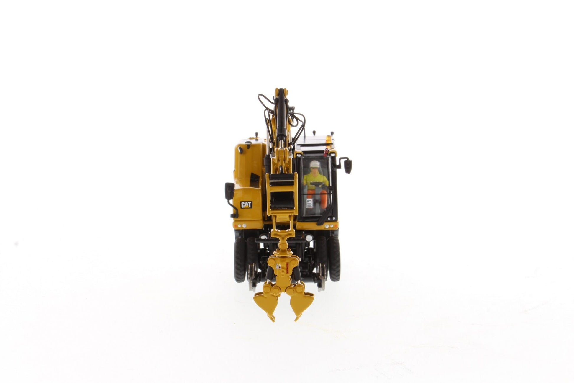 CAT M323F Railroad Excavator angled view