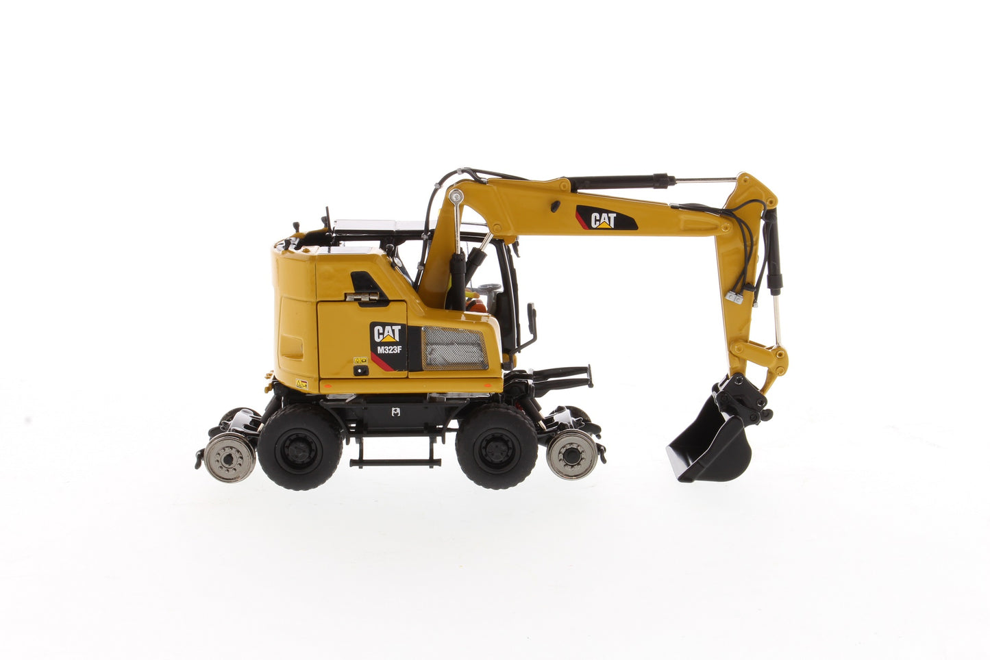 CAT M323F Railroad Excavator rear view
