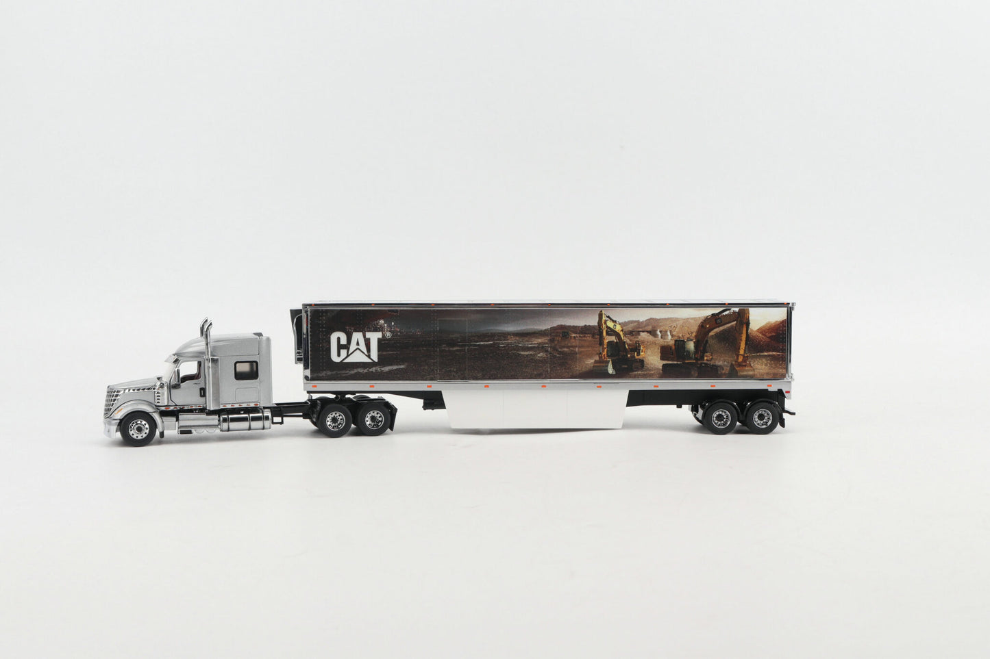 International Lonestar Sleeper Truck with CAT Mural Trailer Core Classic Series 1:50 Scale Die Cast Model
