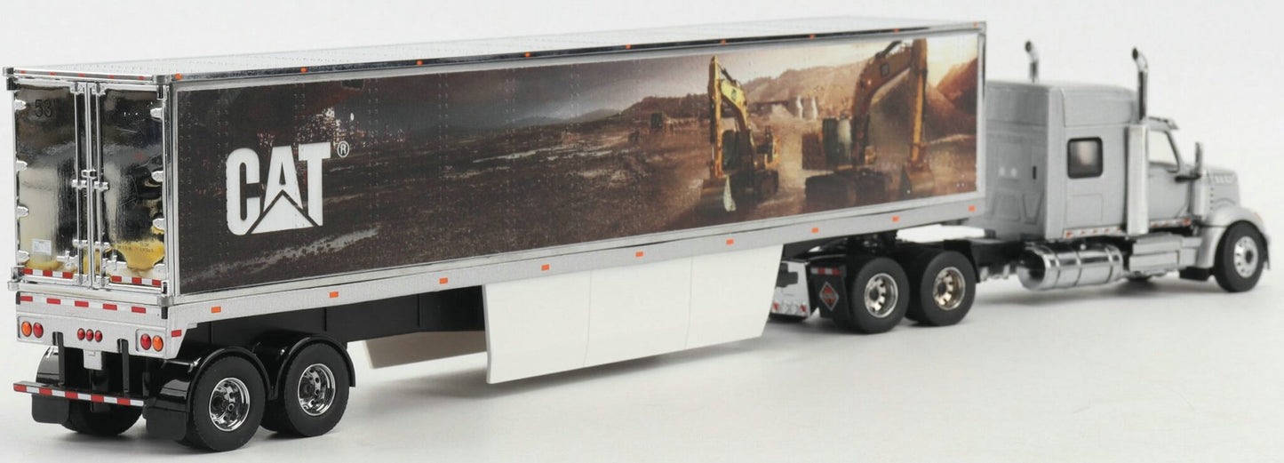 International Lonestar Sleeper Truck with CAT Mural Trailer Core Classic Series 1:50 Scale Die Cast Model