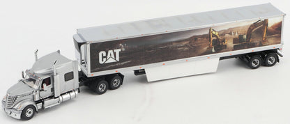 International Lonestar Sleeper Truck with CAT Mural Trailer Core Classic Series 1:50 Scale Die Cast Model