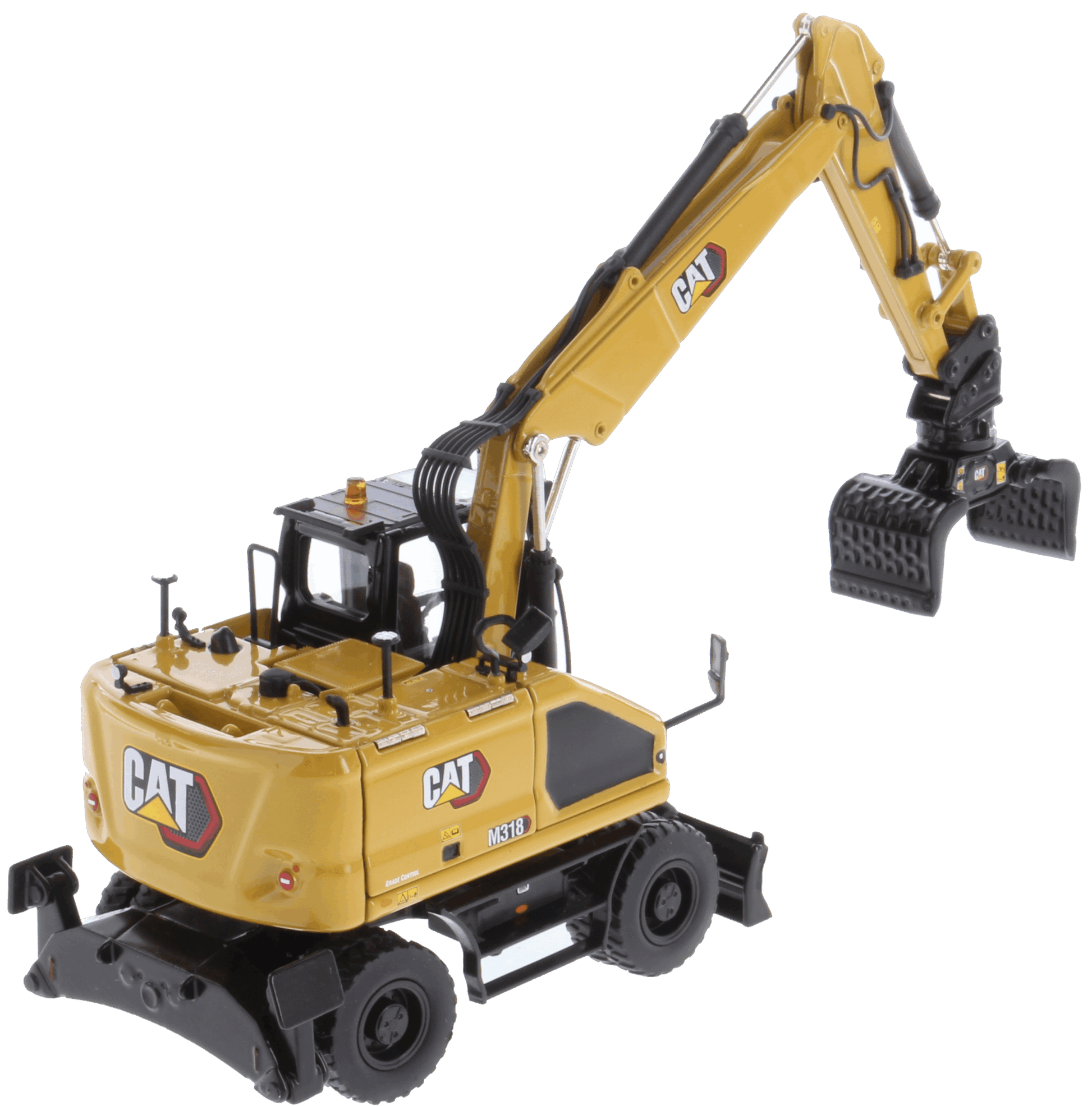 CAT M318 Wheeled Excavator with grapple attachment
