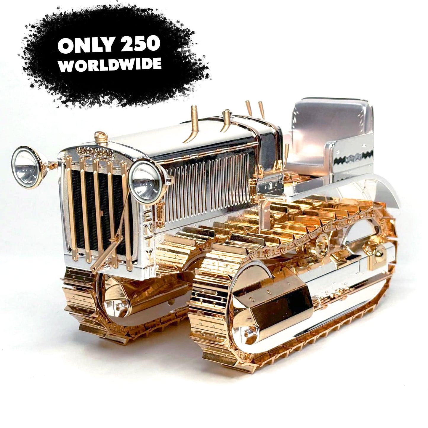 CAT Twenty Tractor Centennial Sterling Silver and 24ct Gold 1:12 Scale Luxury Die Cast Model - Limited 250