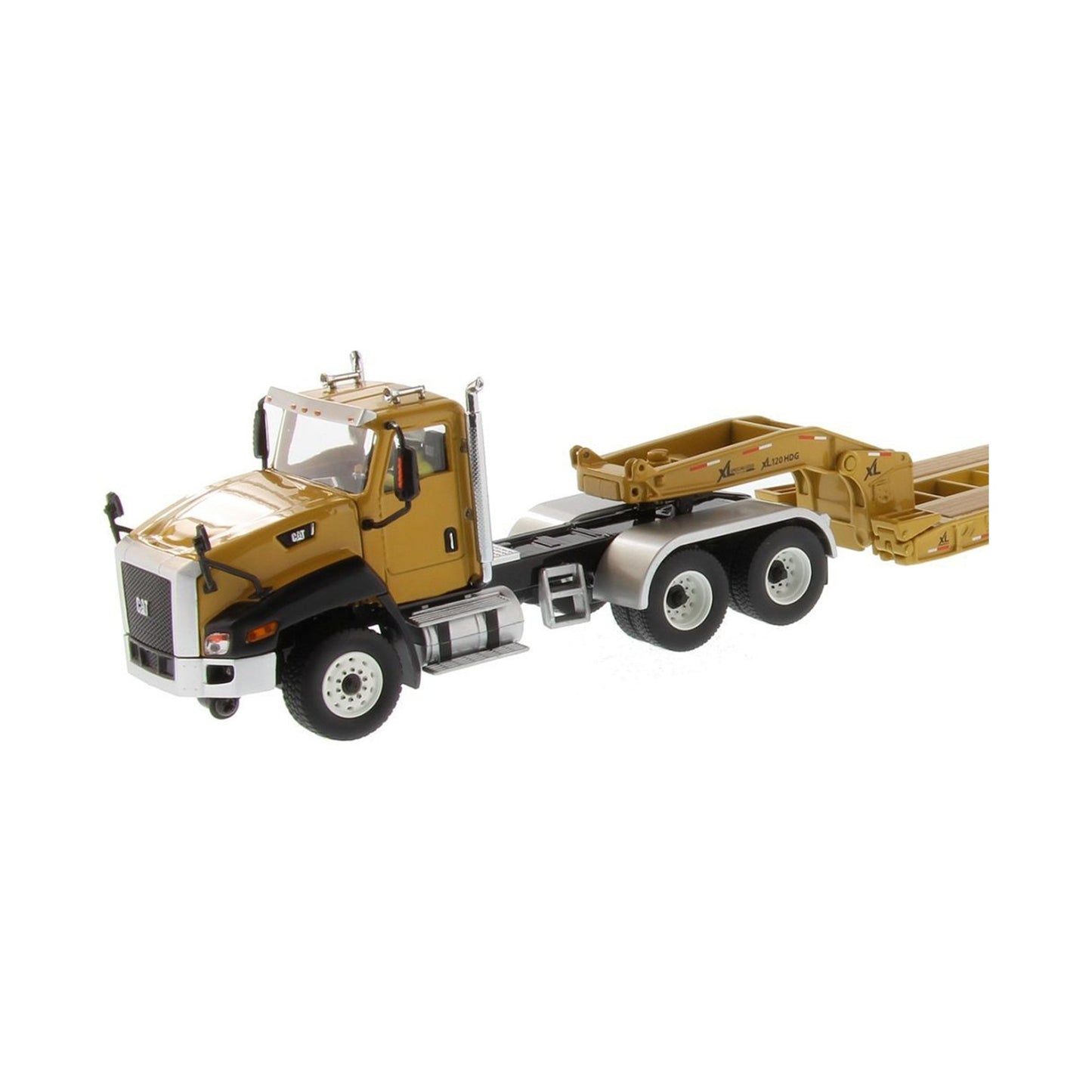 CAT CT660 Day Cab Tractor and XL 120 Low-Profile HDG Trailer 1:50 Scale Die Cast Model