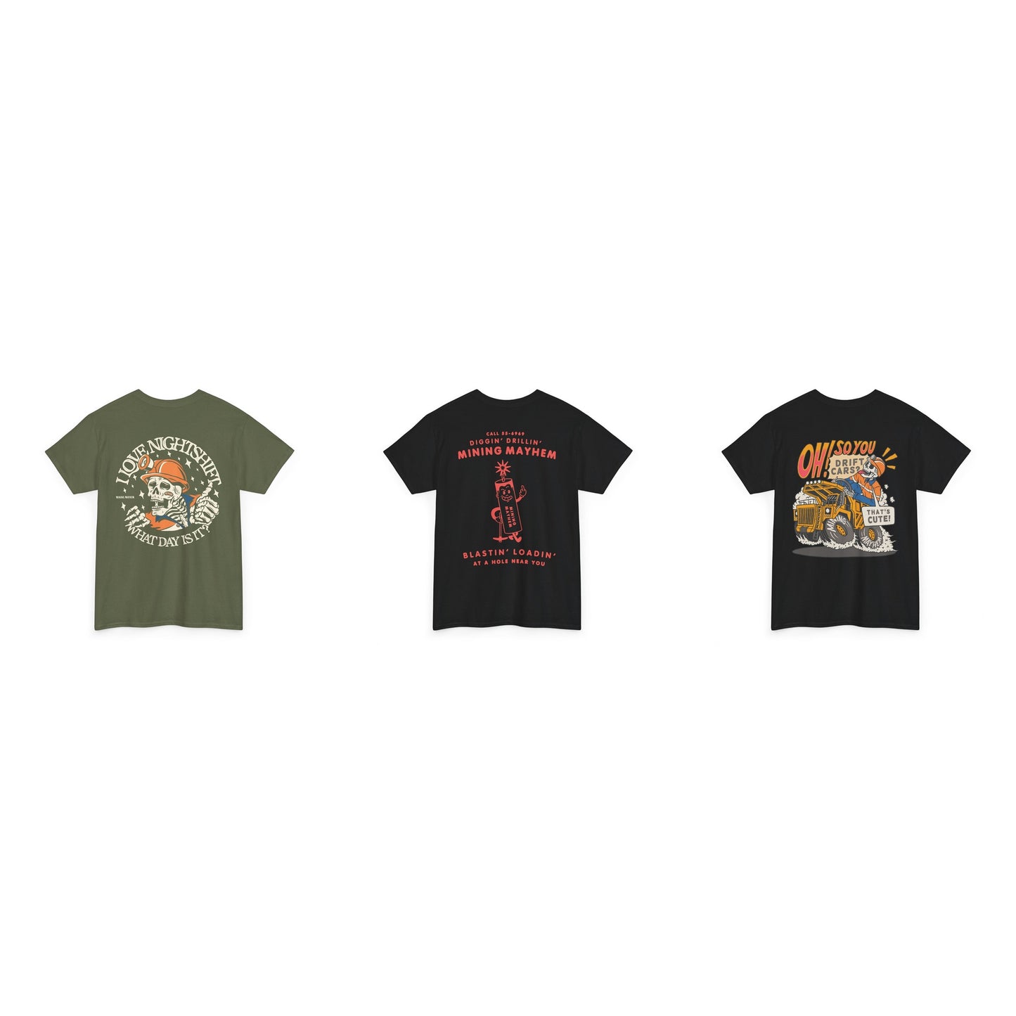 Site Legends Tee 3-Pack - Nightshift Skull + Blastin Loadin + Drift Cars