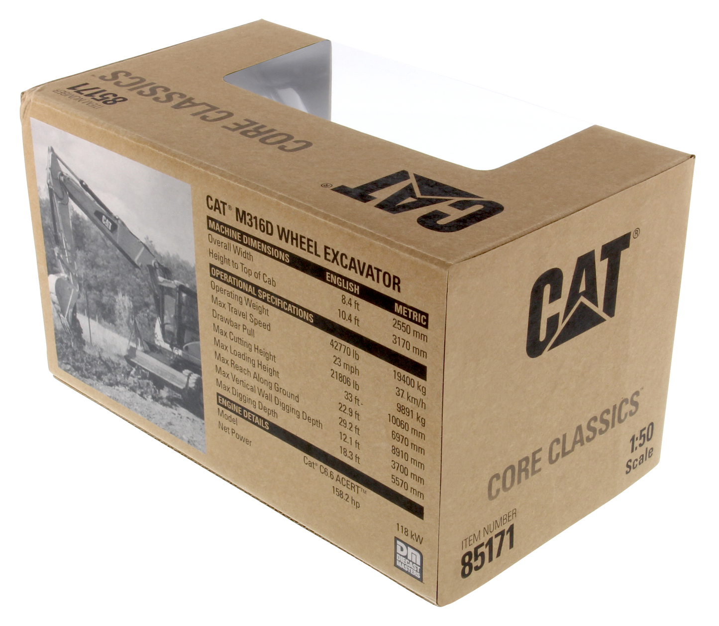 CAT Wheel Excavator M316D Core Classic Edition 1:50 Scale Die Cast Model