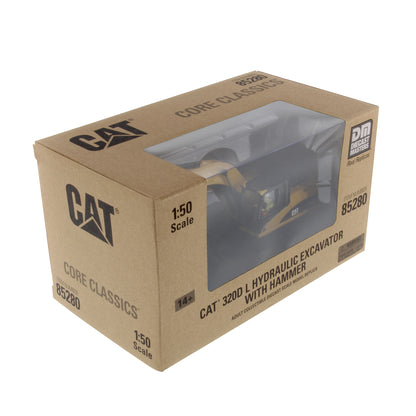 CAT 320D L Hydraulic Excavator with Cat H120E Hydraulic Hammer 1:50 Scale Die Cast Model