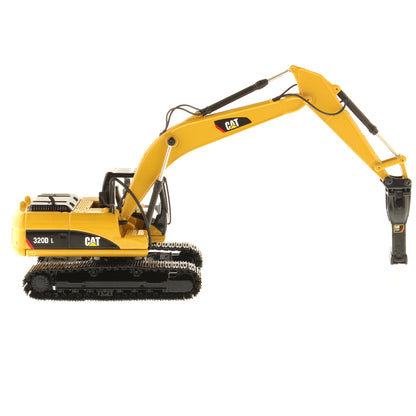 CAT 320D L Hydraulic Excavator with Cat H120E Hydraulic Hammer 1:50 Scale Die Cast Model