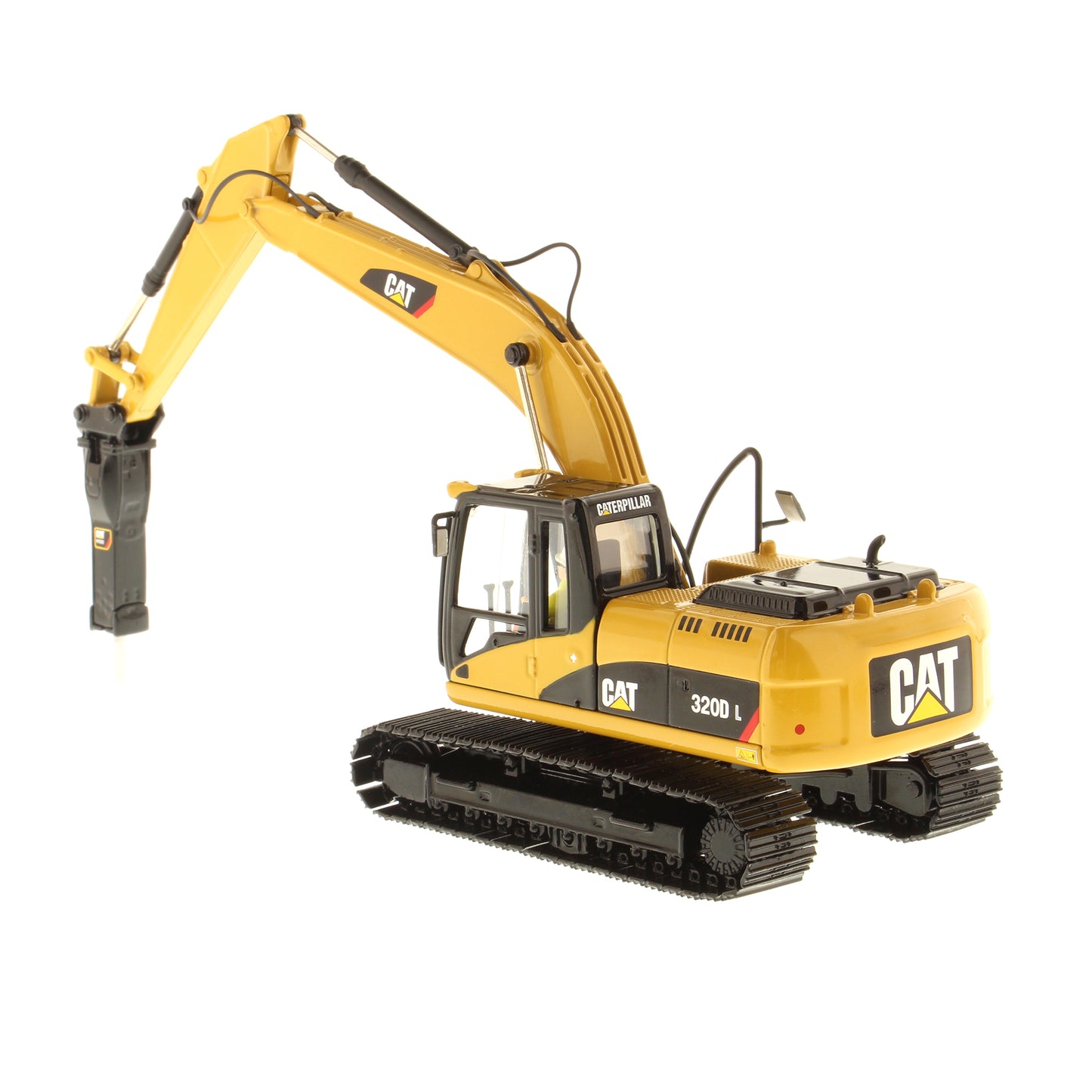 CAT 320D L Hydraulic Excavator with Cat H120E Hydraulic Hammer 1:50 Scale Die Cast Model
