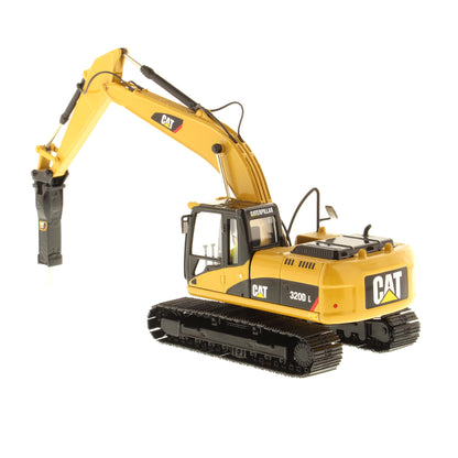 CAT 320D L Hydraulic Excavator with Cat H120E Hydraulic Hammer 1:50 Scale Die Cast Model