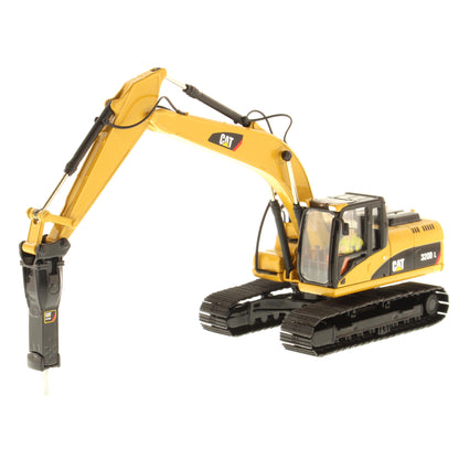 CAT 320D L Hydraulic Excavator with Cat H120E Hydraulic Hammer 1:50 Scale Die Cast Model