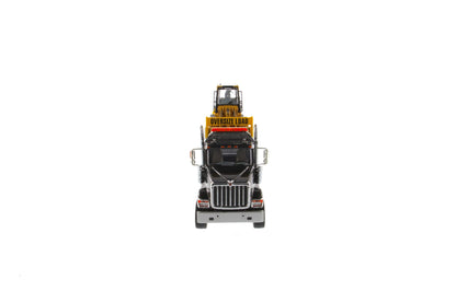 International HX520 Tandem Black with XL120 Trailer and CAT 963K Track Loader 1:50 Scale Die Cast Model