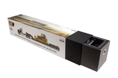 International HX520 Tandem Black with XL120 Trailer and CAT 963K Track Loader 1:50 Scale Die Cast Model