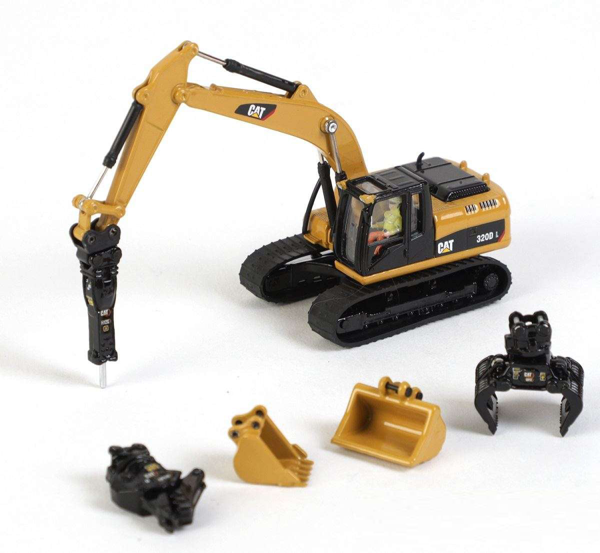 CAT 320D L Hyd. Excavator with Tools 1:87 Scale Die Cast Model